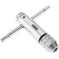 Value Collection - #0 to 1/4" Tap Capacity, T Handle Tap Wrench - 3-1/2" Overall Length, Ratcheting - Industrial Tool & Supply