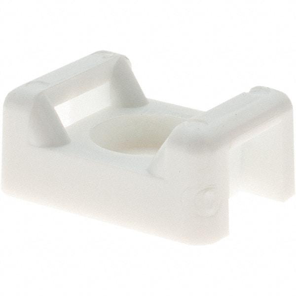 Value Collection - White, Cable Tie Mounting Base - 7/8" Long x 9.5mm High x 5/8" Wide Fastener Mount, Screw Size 8 - Industrial Tool & Supply