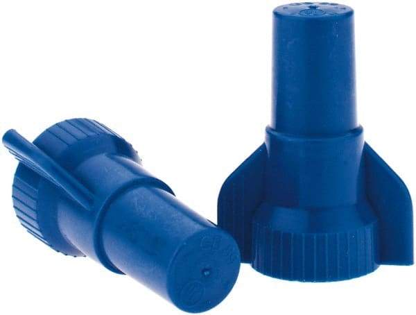Value Collection - 16 to 14 AWG, 300 & 600 Volt, Wing Twist on Wire Connector - Blue, 221°F - Industrial Tool & Supply