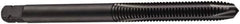 DORMER - M10x1.50 Metric Coarse, 3 Flute, Oxide Finish, Cobalt Spiral Point Tap - Plug Chamfer, Right Hand Thread, 80mm OAL, 18mm Thread Length, 10mm Shank Diam, 6H Class of Fit, Series E001 - Exact Industrial Supply
