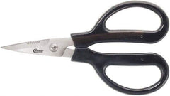 Clauss - 3" LOC, 9-1/4" OAL Stainless Steel Blunt Point Trimmers - Serrated, Plastic Handle, For Paper, Fabric - Industrial Tool & Supply