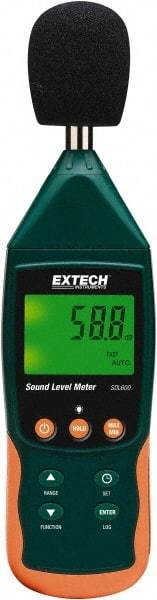 Extech - A and C Frequency Weight, LCD Display Datalogging Sound Meter - 30 to 130 Decibels - Industrial Tool & Supply
