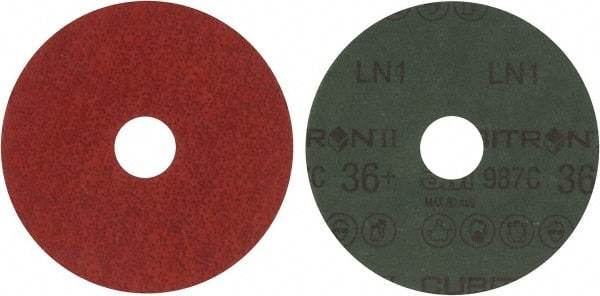 3M - 4-1/2" Diam 7/8" Hole 36+ Grit Fiber Disc - Very Coarse Grade, Ceramic, 13,300 Max RPM, Series 987C - Industrial Tool & Supply