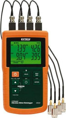 Extech - 10Hz to 1kHz (mm), LCD Vibration Meter Datalogger - 8 AA Batteries, 4 Channels - Industrial Tool & Supply