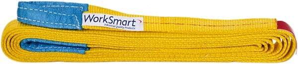 Value Collection - 20' Long x 1" Wide, 1,600 Lb Vertical Capacity, 1 Ply, Polyester Web Sling - 1,250 Lb Choker Capacity, with Eye & Eye (Flat) - Industrial Tool & Supply