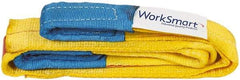 Value Collection - 4' Long x 3" Wide, 4,800 Lb Vertical Capacity, 1 Ply, Polyester Web Sling - 3,800 Lb Choker Capacity, with Eye & Eye (Flat) - Industrial Tool & Supply