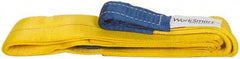 Value Collection - 8' Long x 3" Wide, 4,800 Lb Vertical Capacity, 1 Ply, Polyester Web Sling - 3,800 Lb Choker Capacity, with Eye & Eye (Flat) - Industrial Tool & Supply
