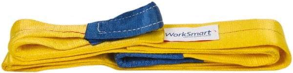 Value Collection - 10' Long x 3" Wide, 4,800 Lb Vertical Capacity, 1 Ply, Polyester Web Sling - 3,800 Lb Choker Capacity, with Eye & Eye (Flat) - Industrial Tool & Supply