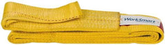 Value Collection - 12' Long x 3" Wide, 4,800 Lb Vertical Capacity, 1 Ply, Polyester Web Sling - 3,800 Lb Choker Capacity, with Eye & Eye (Flat) - Industrial Tool & Supply