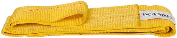 Value Collection - 6' Long x 4" Wide, 6,400 Lb Vertical Capacity, 1 Ply, Polyester Web Sling - 5,000 Lb Choker Capacity, with Eye & Eye (Flat) - Industrial Tool & Supply