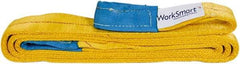 Value Collection - 10' Long x 4" Wide, 6,400 Lb Vertical Capacity, 1 Ply, Polyester Web Sling - 5,000 Lb Choker Capacity, with Eye & Eye (Flat) - Industrial Tool & Supply