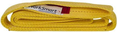 Value Collection - 6' Long x 2" Wide, 6,400 Lb Vertical Capacity, 2 Ply, Polyester Web Sling - 5,000 Lb Choker Capacity, with Eye & Eye (Flat) - Industrial Tool & Supply