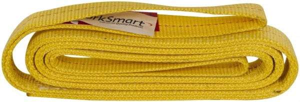 Value Collection - 8' Long x 2" Wide, 6,400 Lb Vertical Capacity, 2 Ply, Polyester Web Sling - 5,000 Lb Choker Capacity, with Eye & Eye (Flat) - Industrial Tool & Supply