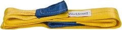 Value Collection - 10' Long x 2" Wide, 6,400 Lb Vertical Capacity, 2 Ply, Polyester Web Sling - 5,000 Lb Choker Capacity, with Eye & Eye (Flat) - Industrial Tool & Supply