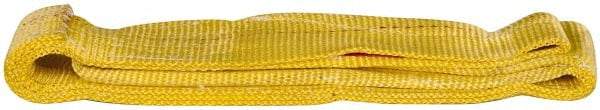 Value Collection - 4' Long x 3" Wide, 8,600 Lb Vertical Capacity, 2 Ply, Polyester Web Sling - 6,900 Lb Choker Capacity, with Eye & Eye (Flat) - Industrial Tool & Supply