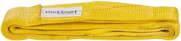 Value Collection - 6' Long x 3" Wide, 8,600 Lb Vertical Capacity, 2 Ply, Polyester Web Sling - 6,900 Lb Choker Capacity, with Eye & Eye (Flat) - Industrial Tool & Supply