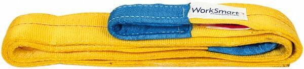 Value Collection - 8' Long x 3" Wide, 8,600 Lb Vertical Capacity, 2 Ply, Polyester Web Sling - 6,900 Lb Choker Capacity, with Eye & Eye (Flat) - Industrial Tool & Supply