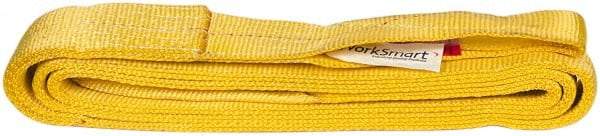 Value Collection - 12' Long x 3" Wide, 8,600 Lb Vertical Capacity, 2 Ply, Polyester Web Sling - 6,900 Lb Choker Capacity, with Eye & Eye (Flat) - Industrial Tool & Supply