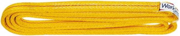 Value Collection - 6' Long x 1" Wide, 6,200 Lb Vertical Capacity, 2 Ply, Polyester Web Sling - 4,900 Lb Choker Capacity, with Endless Sling - Industrial Tool & Supply