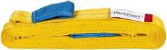 Value Collection - 20' Long x 2" Wide, 3,200 Lb Vertical Capacity, 1 Ply, Polyester Web Sling - 2,500 Lb Choker Capacity, with Eye & Eye (Twisted) - Industrial Tool & Supply