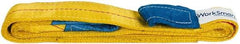 Value Collection - 6' Long x 2" Wide, 6,400 Lb Vertical Capacity, 2 Ply, Polyester Web Sling - 5,000 Lb Choker Capacity, with Eye & Eye (Twisted) - Industrial Tool & Supply