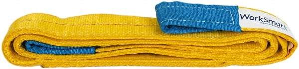 Value Collection - 8' Long x 2" Wide, 6,400 Lb Vertical Capacity, 2 Ply, Polyester Web Sling - 5,000 Lb Choker Capacity, with Eye & Eye (Twisted) - Industrial Tool & Supply