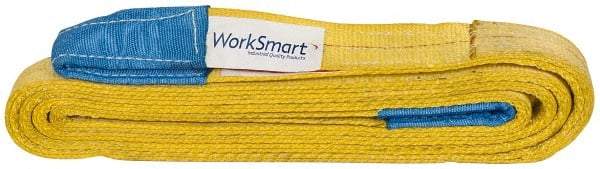 Value Collection - 10' Long x 2" Wide, 6,400 Lb Vertical Capacity, 2 Ply, Polyester Web Sling - 5,000 Lb Choker Capacity, with Eye & Eye (Twisted) - Industrial Tool & Supply