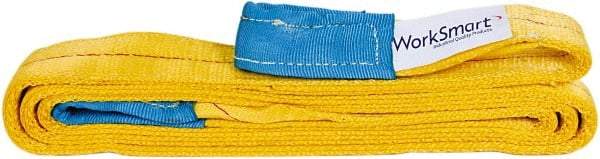 Value Collection - 12' Long x 2" Wide, 6,400 Lb Vertical Capacity, 2 Ply, Polyester Web Sling - 5,000 Lb Choker Capacity, with Eye & Eye (Twisted) - Industrial Tool & Supply