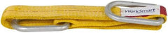 Value Collection - 3' Long x 2" Wide, 3,200 Lb Vertical Capacity, 1 Ply, Polyester Web Sling - 2,500 Lb Choker Capacity, with Hardware (Unilink) - Industrial Tool & Supply