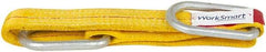 Value Collection - 3' Long x 2" Wide, 6,400 Lb Vertical Capacity, 2 Ply, Polyester Web Sling - 5,000 Lb Choker Capacity, with Hardware (Unilink) - Industrial Tool & Supply