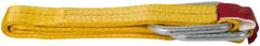 Value Collection - 6' Long x 2" Wide, 6,400 Lb Vertical Capacity, 2 Ply, Polyester Web Sling - 5,000 Lb Choker Capacity, with Hardware (Unilink) - Industrial Tool & Supply