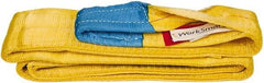 Value Collection - 12' Long x 4" Wide, 6,400 Lb Vertical Capacity, 1 Ply, Polyester Web Sling - 5,000 Lb Choker Capacity, with Eye & Eye (Flat) - Industrial Tool & Supply