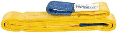 Value Collection - 10' Long x 3" Wide, 8,600 Lb Vertical Capacity, 2 Ply, Polyester Web Sling - 6,900 Lb Choker Capacity, with Eye & Eye (Flat) - Industrial Tool & Supply