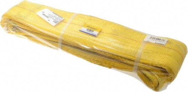 Value Collection - 8' Long x 4" Wide, 11,500 Lb Vertical Capacity, 2 Ply, Polyester Web Sling - 9,200 Lb Choker Capacity, with Eye & Eye (Flat) - Industrial Tool & Supply