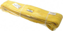 Value Collection - 8' Long x 4" Wide, 11,500 Lb Vertical Capacity, 2 Ply, Polyester Web Sling - 9,200 Lb Choker Capacity, with Eye & Eye (Flat) - Industrial Tool & Supply