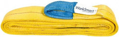Value Collection - 12' Long x 4" Wide, 11,500 Lb Vertical Capacity, 2 Ply, Polyester Web Sling - 9,200 Lb Choker Capacity, with Eye & Eye (Flat) - Industrial Tool & Supply