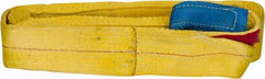 Value Collection - 20' Long x 4" Wide, 11,500 Lb Vertical Capacity, 2 Ply, Polyester Web Sling - 9,200 Lb Choker Capacity, with Eye & Eye (Flat) - Industrial Tool & Supply