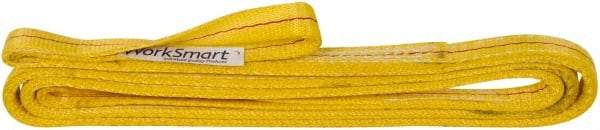Value Collection - 10' Long x 1" Wide, 3,200 Lb Vertical Capacity, 2 Ply, Polyester Web Sling - 2,500 Lb Choker Capacity, with Eye & Eye (Twisted) - Industrial Tool & Supply