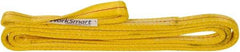 Value Collection - 10' Long x 1" Wide, 3,200 Lb Vertical Capacity, 2 Ply, Polyester Web Sling - 2,500 Lb Choker Capacity, with Eye & Eye (Twisted) - Industrial Tool & Supply