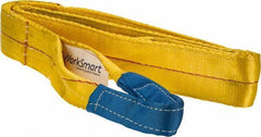 Value Collection - 8' Long x 3" Wide, 8,600 Lb Vertical Capacity, 2 Ply, Polyester Web Sling - 6,900 Lb Choker Capacity, with Eye & Eye (Twisted) - Industrial Tool & Supply