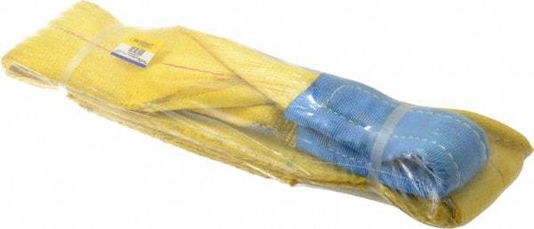 Value Collection - 4' Long x 4" Wide, 11,500 Lb Vertical Capacity, 2 Ply, Polyester Web Sling - 9,200 Lb Choker Capacity, with Eye & Eye (Twisted) - Industrial Tool & Supply