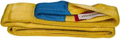 Value Collection - 10' Long x 4" Wide, 11,500 Lb Vertical Capacity, 2 Ply, Polyester Web Sling - 9,200 Lb Choker Capacity, Yellow, with Eye & Eye (Twisted) - Industrial Tool & Supply