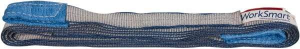 Value Collection - 14' Long x 1" Wide, 1,600 Lb Vertical Capacity, 1 Ply, Polyester Web Sling - 1,250 Lb Choker Capacity, with Eye & Eye (Flat) - Industrial Tool & Supply