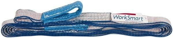 Value Collection - 16' Long x 1" Wide, 1,600 Lb Vertical Capacity, 1 Ply, Polyester Web Sling - 1,250 Lb Choker Capacity, with Eye & Eye (Flat) - Industrial Tool & Supply