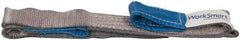 Value Collection - 6' Long x 2" Wide, 3,200 Lb Vertical Capacity, 1 Ply, Polyester Web Sling - 2,500 Lb Choker Capacity, Silver (Color), with Eye & Eye (Flat) - Industrial Tool & Supply