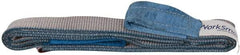 Value Collection - 8' Long x 2" Wide, 3,200 Lb Vertical Capacity, 1 Ply, Polyester Web Sling - 2,500 Lb Choker Capacity, Silver (Color), with Eye & Eye (Flat) - Industrial Tool & Supply