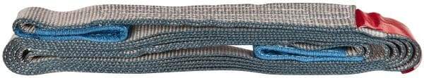 Value Collection - 18' Long x 2" Wide, 3,200 Lb Vertical Capacity, 1 Ply, Polyester Web Sling - 2,500 Lb Choker Capacity, Silver (Color), with Eye & Eye (Flat) - Industrial Tool & Supply