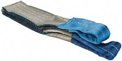 Value Collection - 3' Long x 3" Wide, 4,800 Lb Vertical Capacity, 1 Ply, Polyester Web Sling - 3,800 Lb Choker Capacity, with Eye & Eye (Flat) - Industrial Tool & Supply