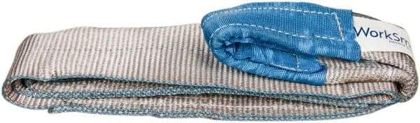 Value Collection - 5' Long x 3" Wide, 4,800 Lb Vertical Capacity, 1 Ply, Polyester Web Sling - 3,800 Lb Choker Capacity, with Eye & Eye (Flat) - Industrial Tool & Supply