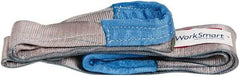 Value Collection - 6' Long x 3" Wide, 4,800 Lb Vertical Capacity, 1 Ply, Polyester Web Sling - 3,800 Lb Choker Capacity, Silver (Color), with Eye & Eye (Flat) - Industrial Tool & Supply